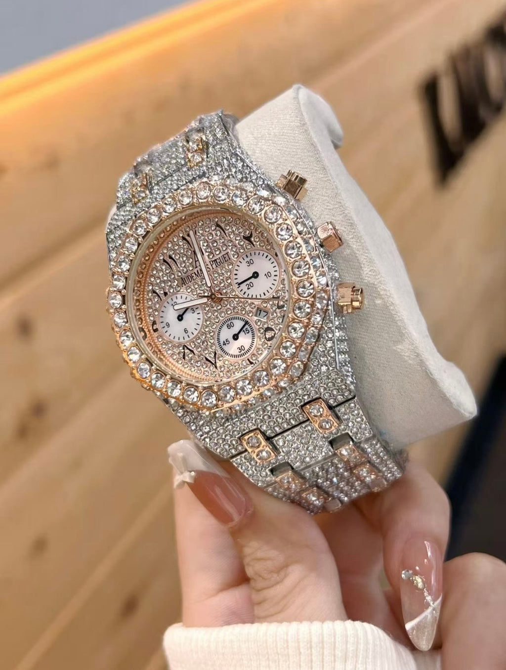 ICED OUT MOISSANITE TWO-TONED AP