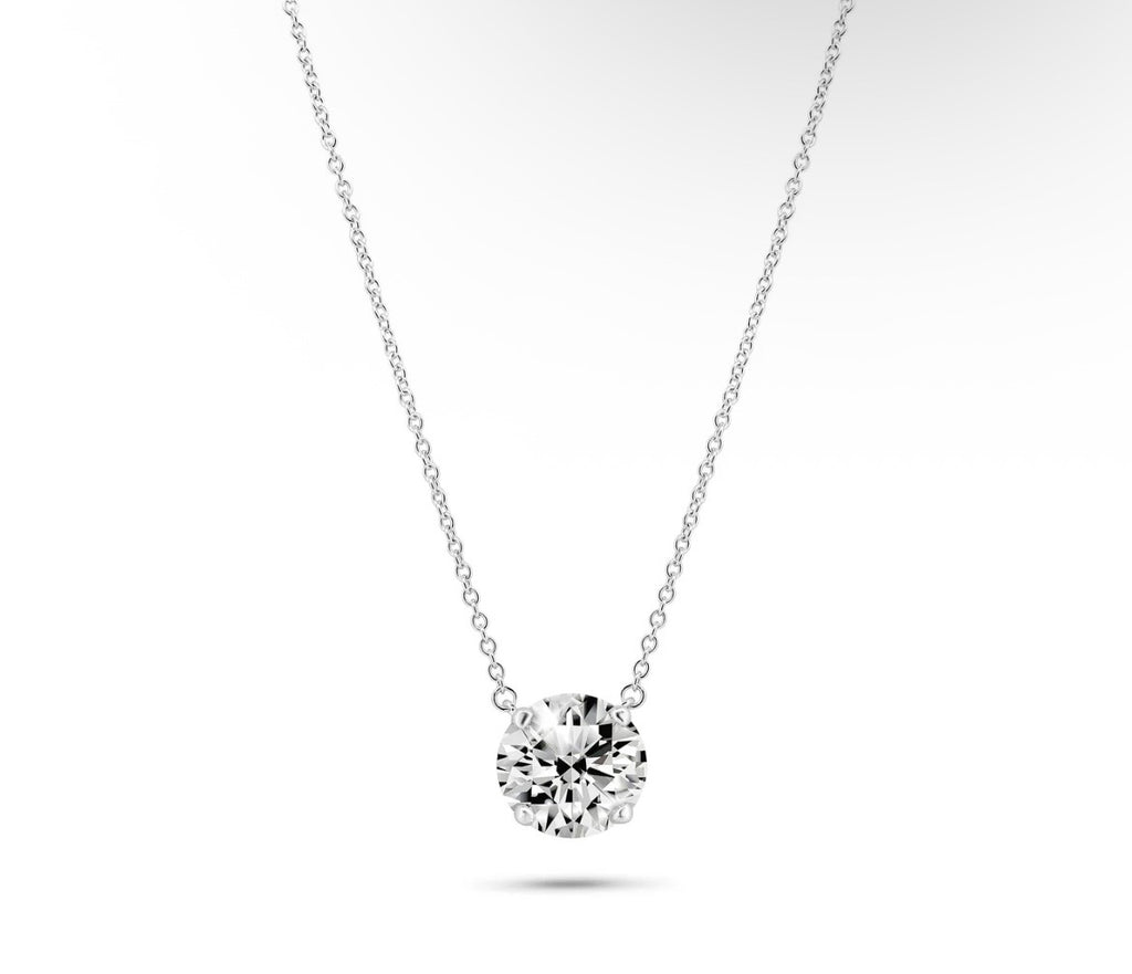 Moissanite 8mm 925 Silver 18in Necklace
