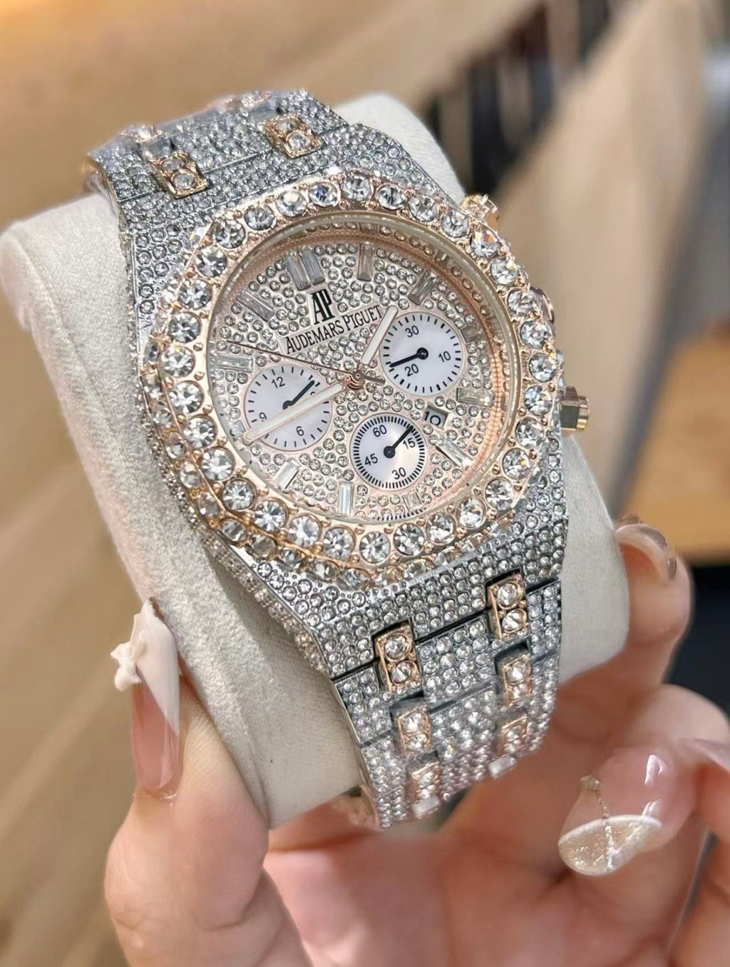 ICED OUT MOISSANITE TWO-TONED AP