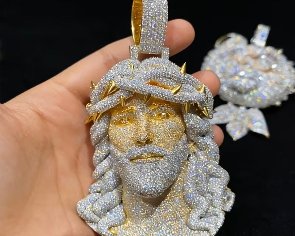 Moissanite Jesus Pendant