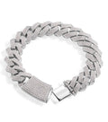 Moissanite 925 Silver 14mm Curb Bracelet