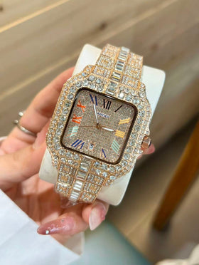 Iced Out Moissanite Cartier Watch