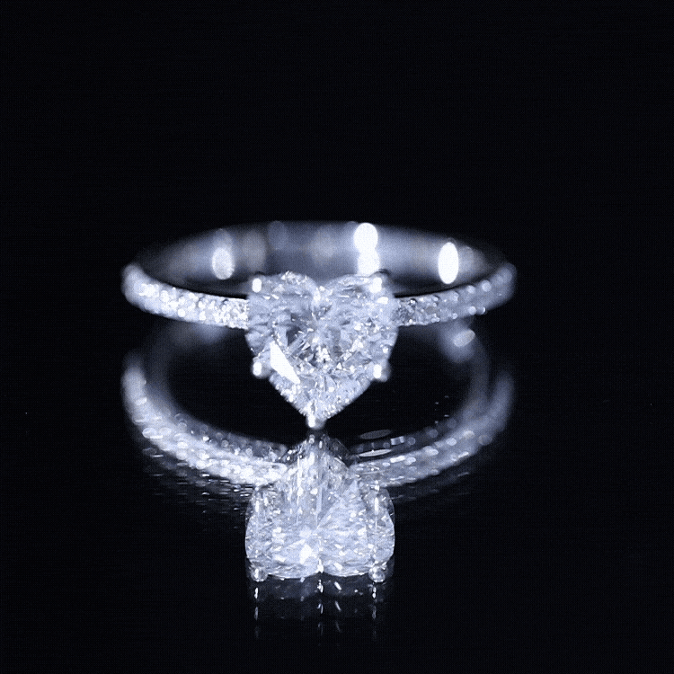 2 Carat Lab Grown Diamond Heart Engagement Ring
