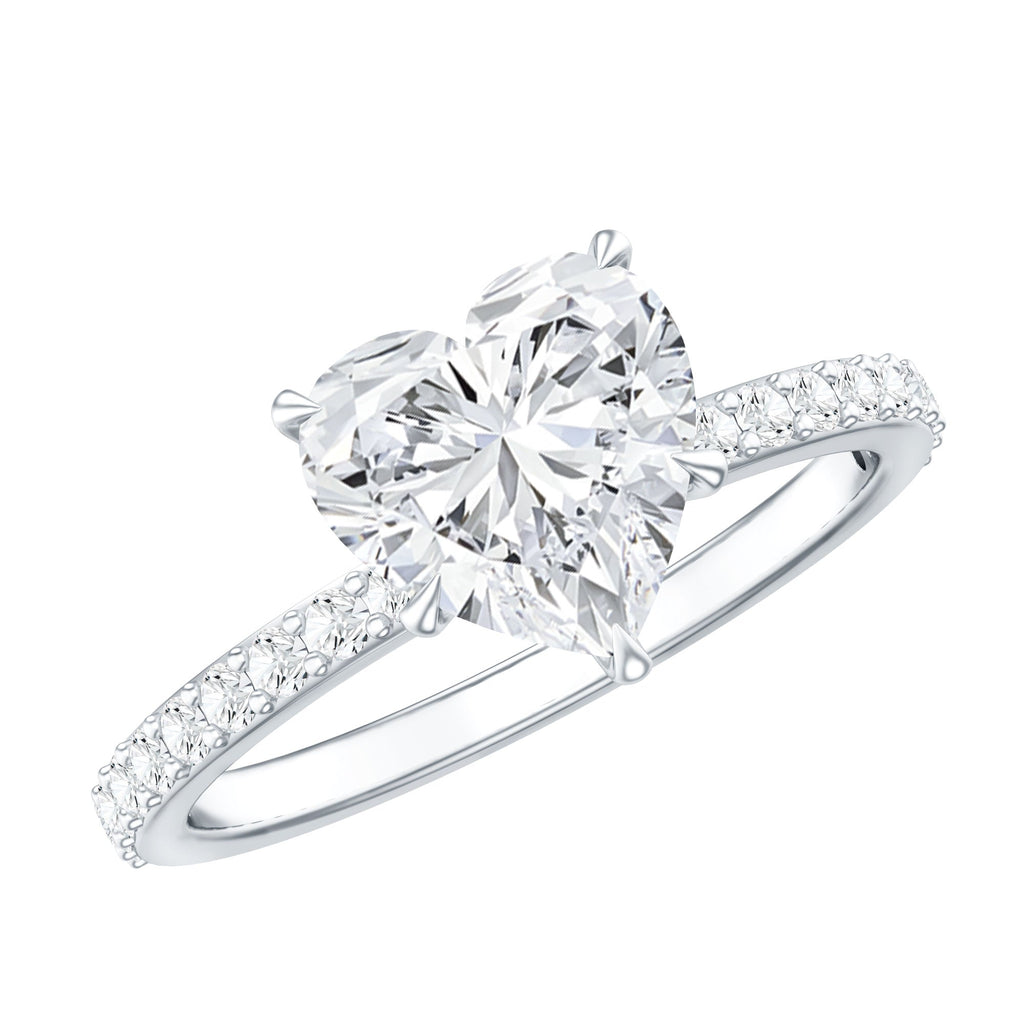 2 Carat Lab Grown Diamond Heart Engagement Ring