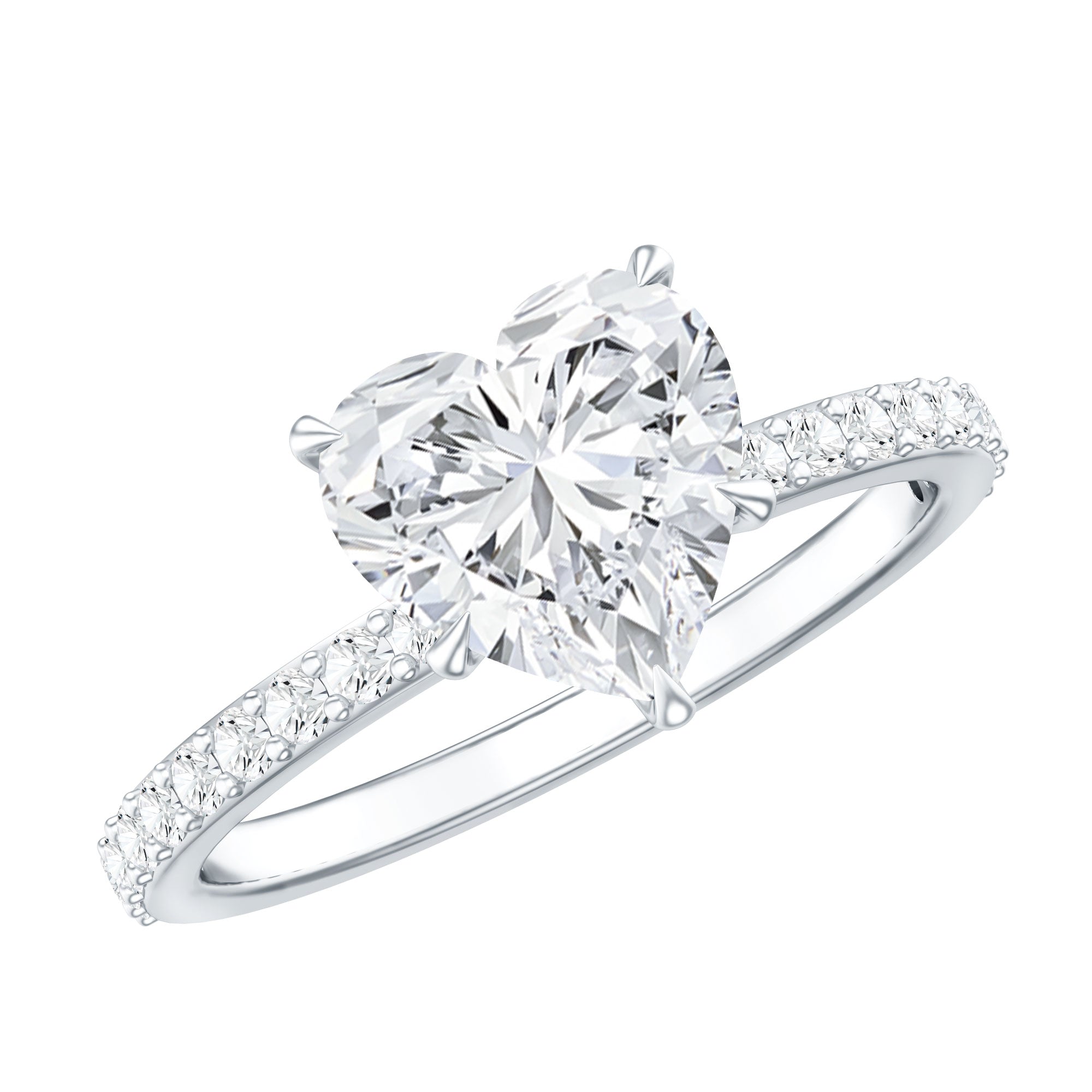 2 Carat Lab Grown Diamond Heart Engagement Ring