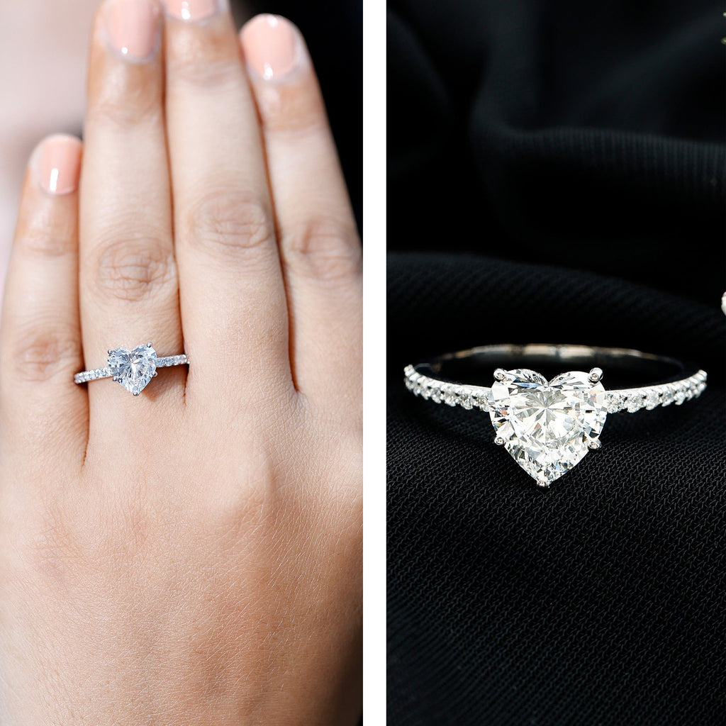 2 Carat Lab Grown Diamond Heart Engagement Ring