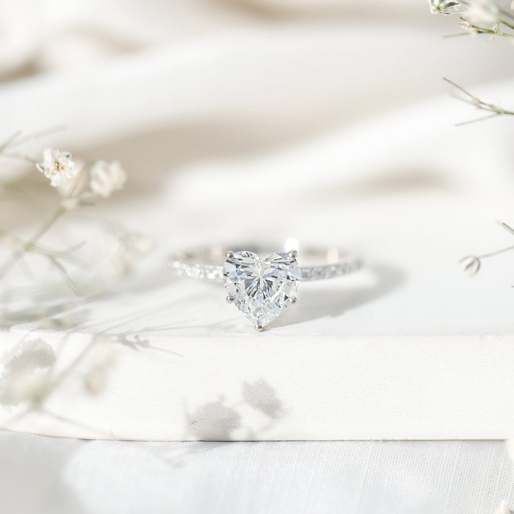 2 Carat Lab Grown Diamond Heart Engagement Ring