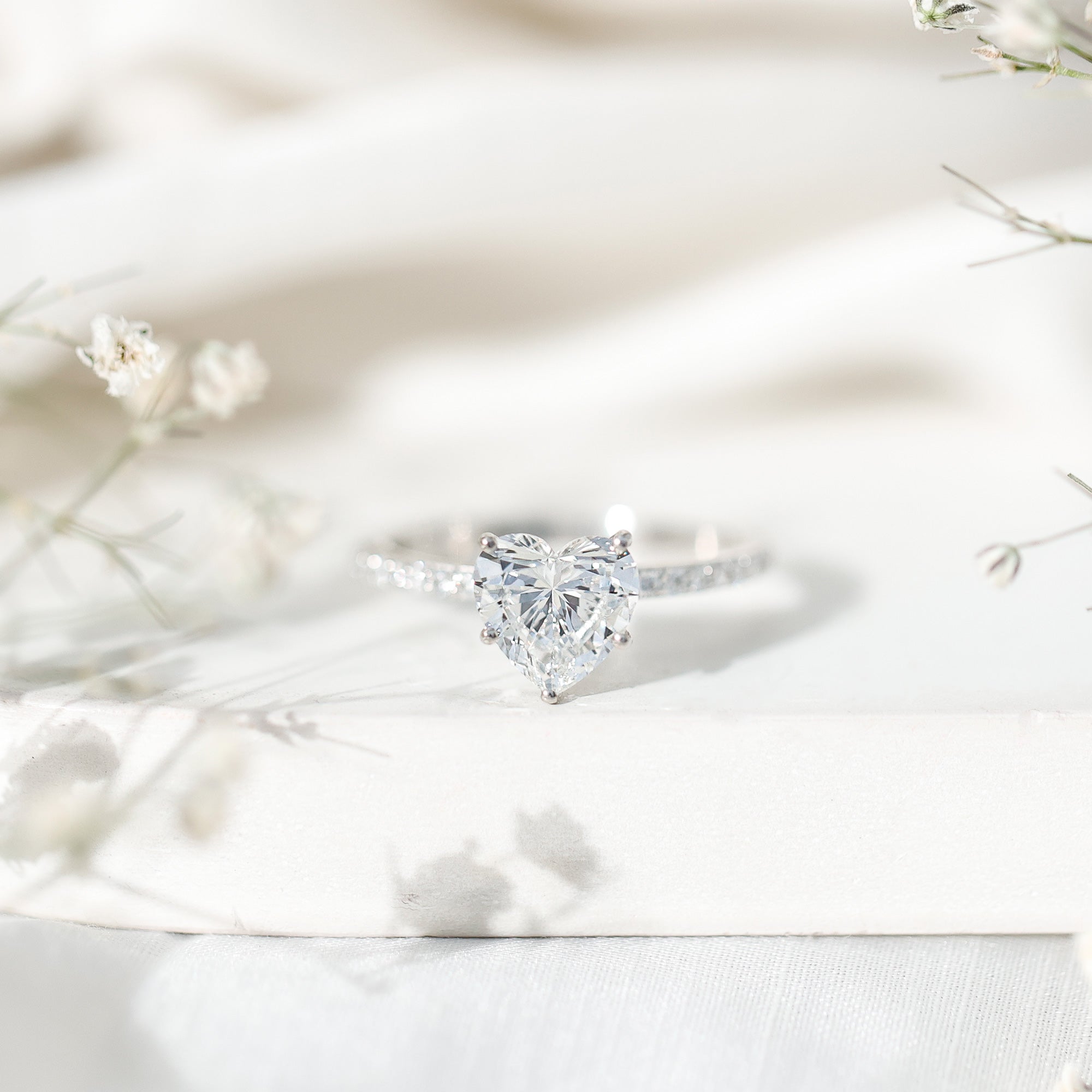 2 Carat Lab Grown Diamond Heart Engagement Ring