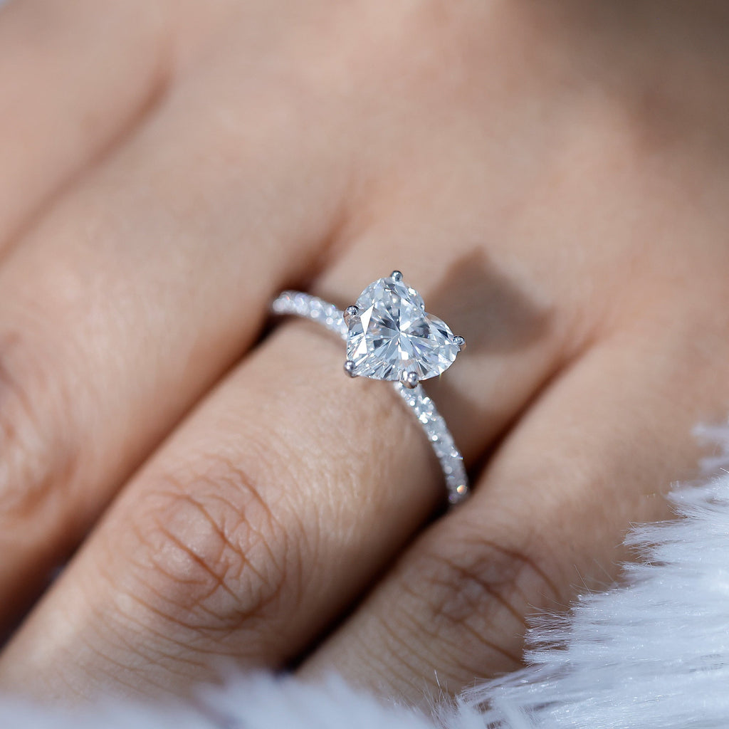 2 Carat Lab Grown Diamond Heart Engagement Ring