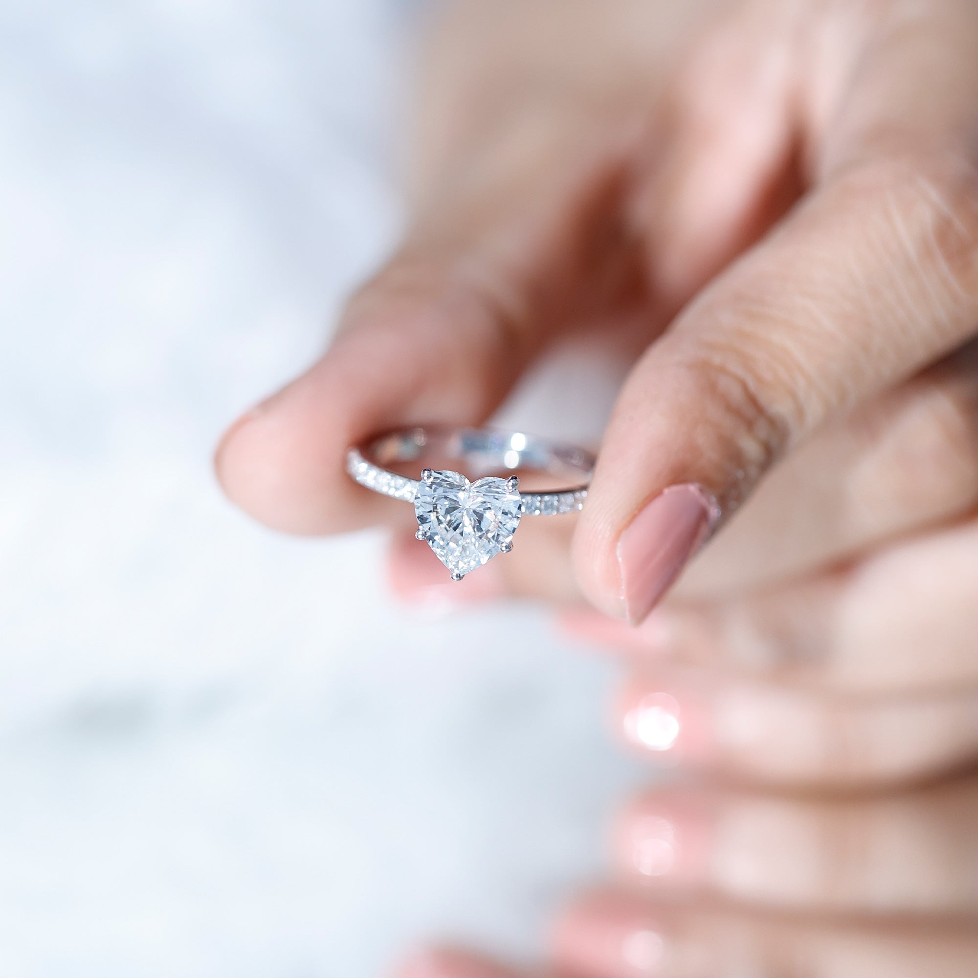 2 Carat Lab Grown Diamond Heart Engagement Ring