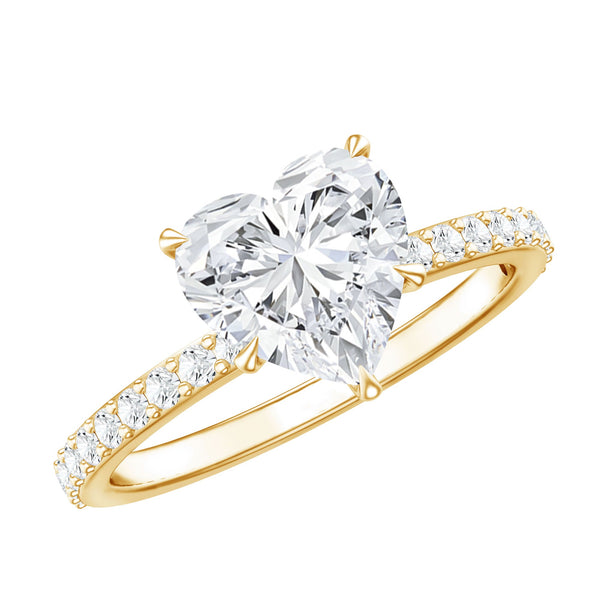 2 Carat Lab Grown Diamond Heart Engagement Ring