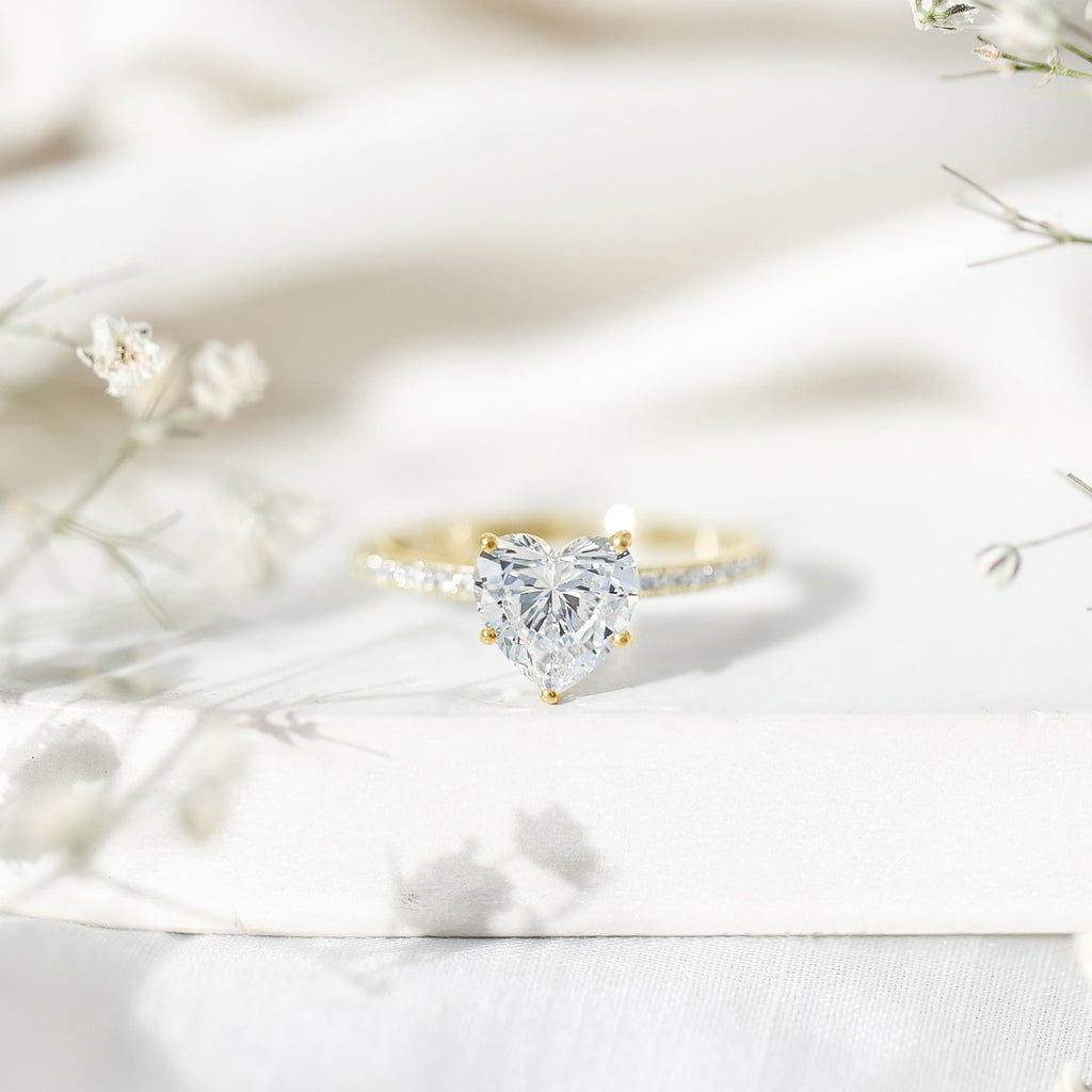 2 Carat Lab Grown Diamond Heart Engagement Ring