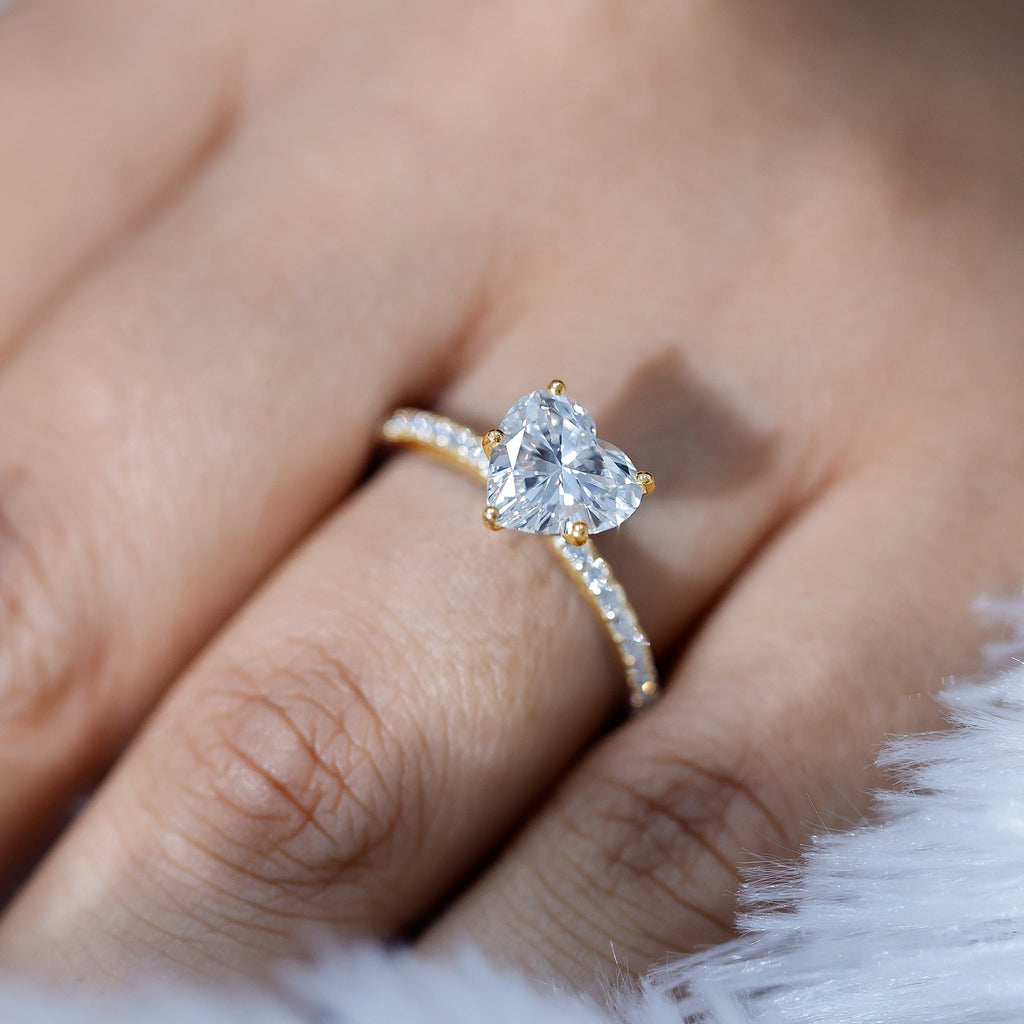 2 Carat Lab Grown Diamond Heart Engagement Ring