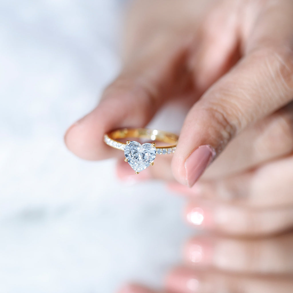 2 Carat Lab Grown Diamond Heart Engagement Ring