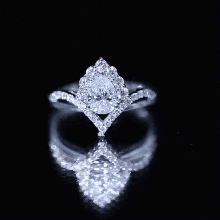 Moissanite Pear Shaped Engagement Ring