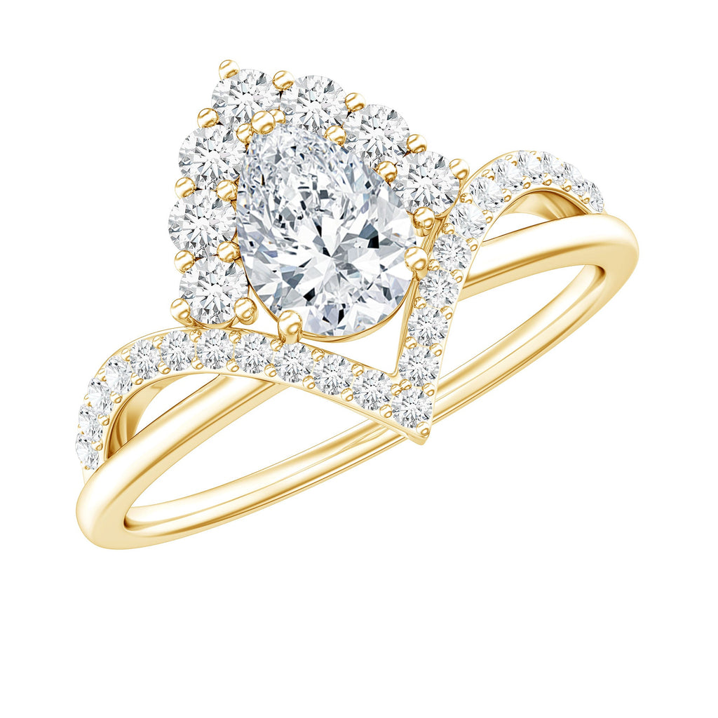 Moissanite Pear Shaped Engagement Ring