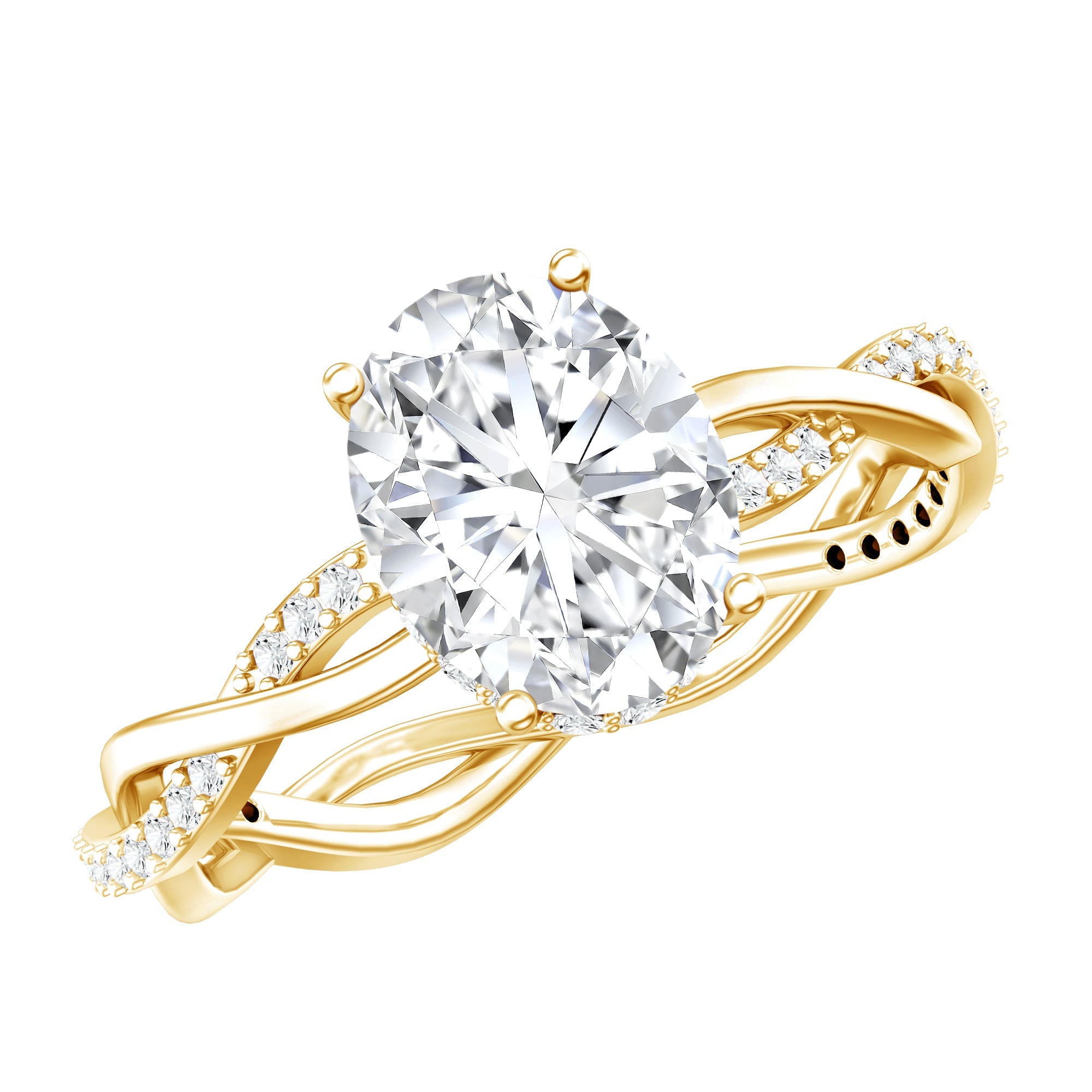 Moissanite Oval Cut Engagement Ring