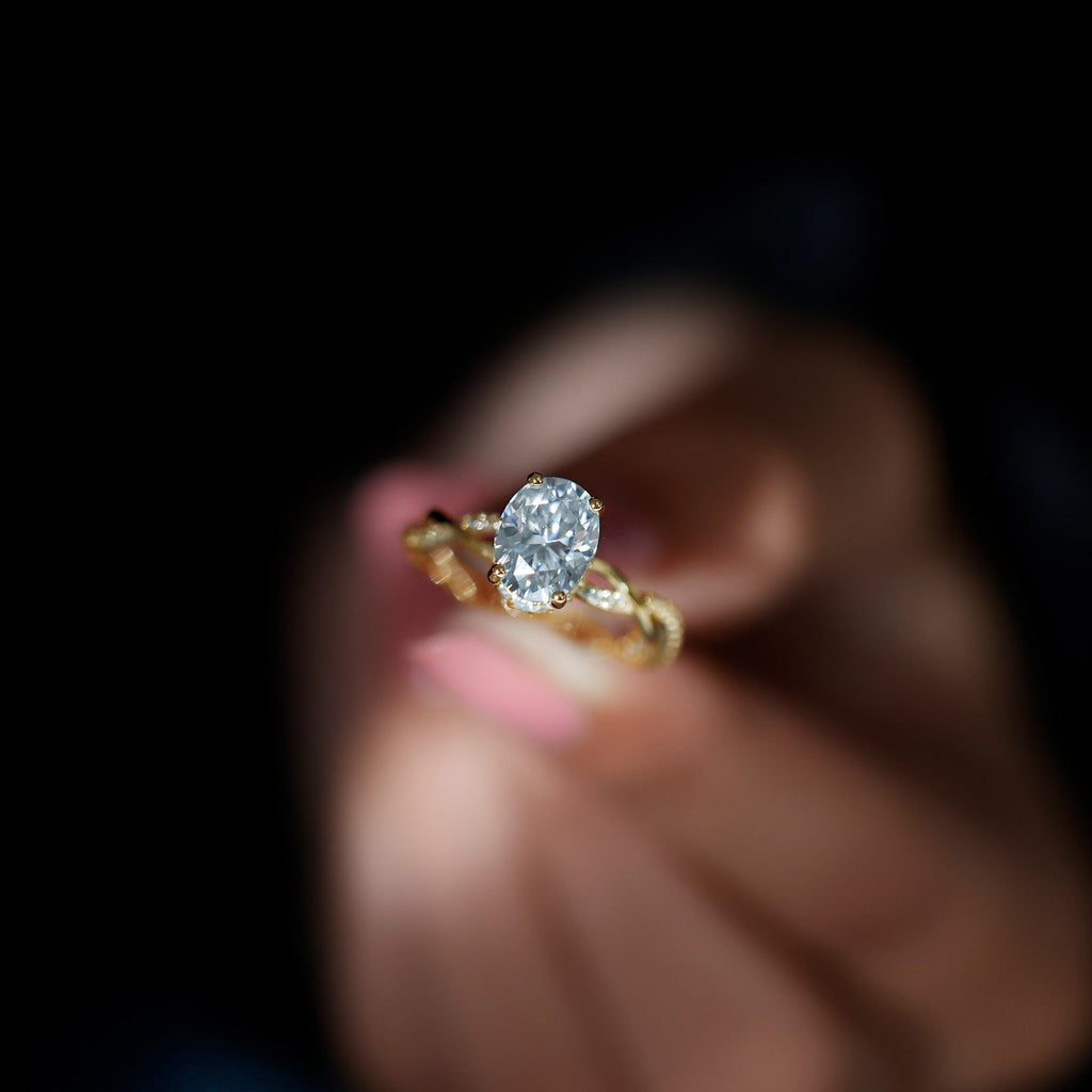 Moissanite Oval Cut Engagement Ring