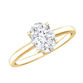 6X8mm Solitaire Moissanite Oval Engagement Ring